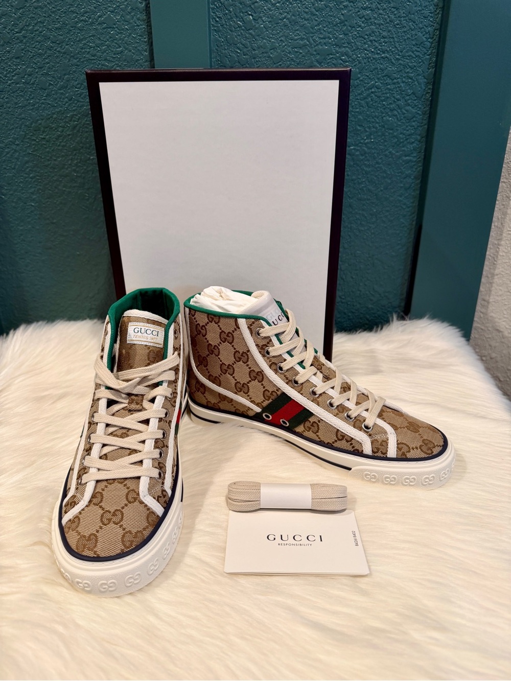 NEW Gucci High Top 1977 Tennis Sneakers Women’s Sz 7
